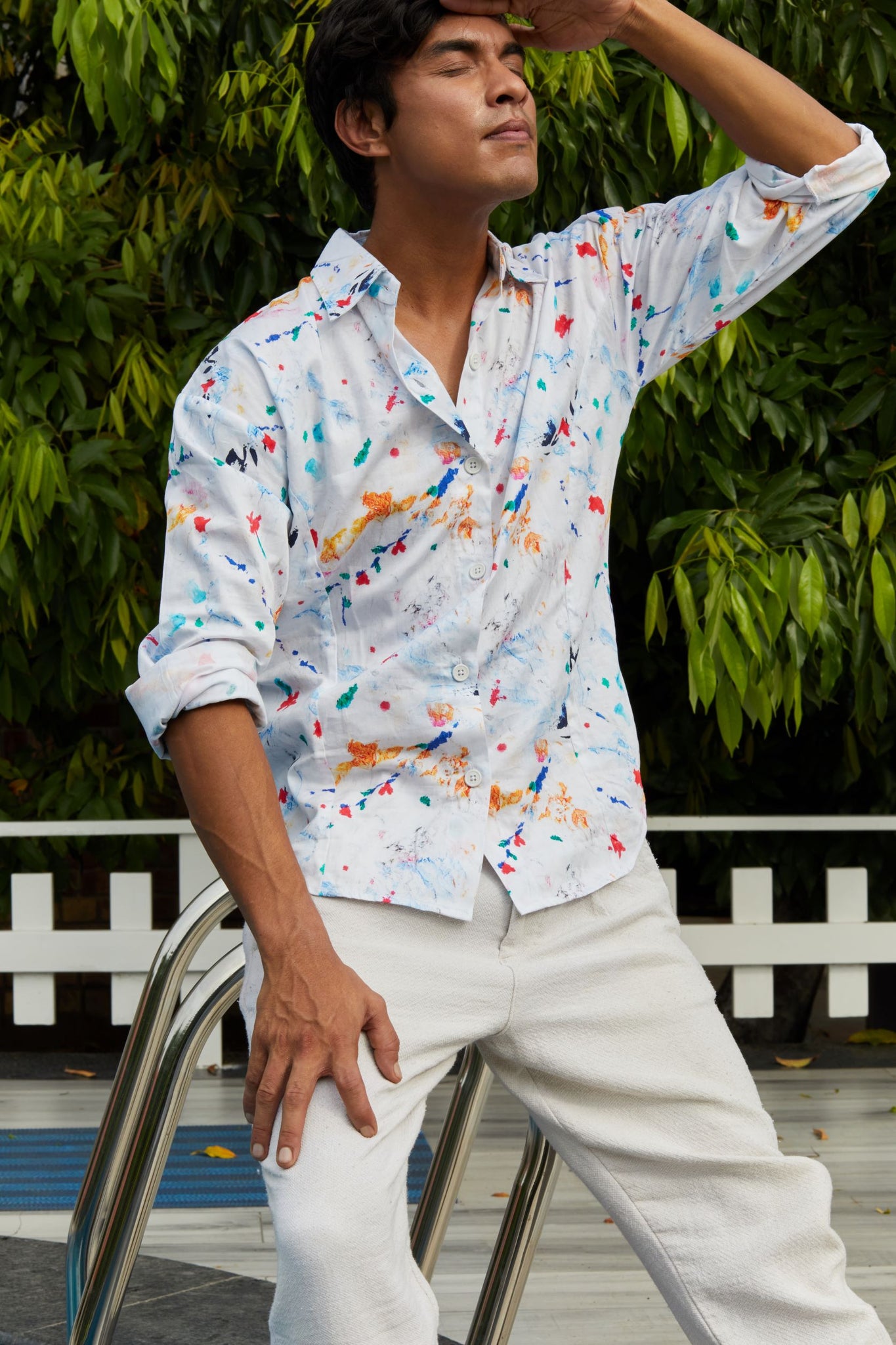 Burano Unisex Shirt In Dainty Floral Print