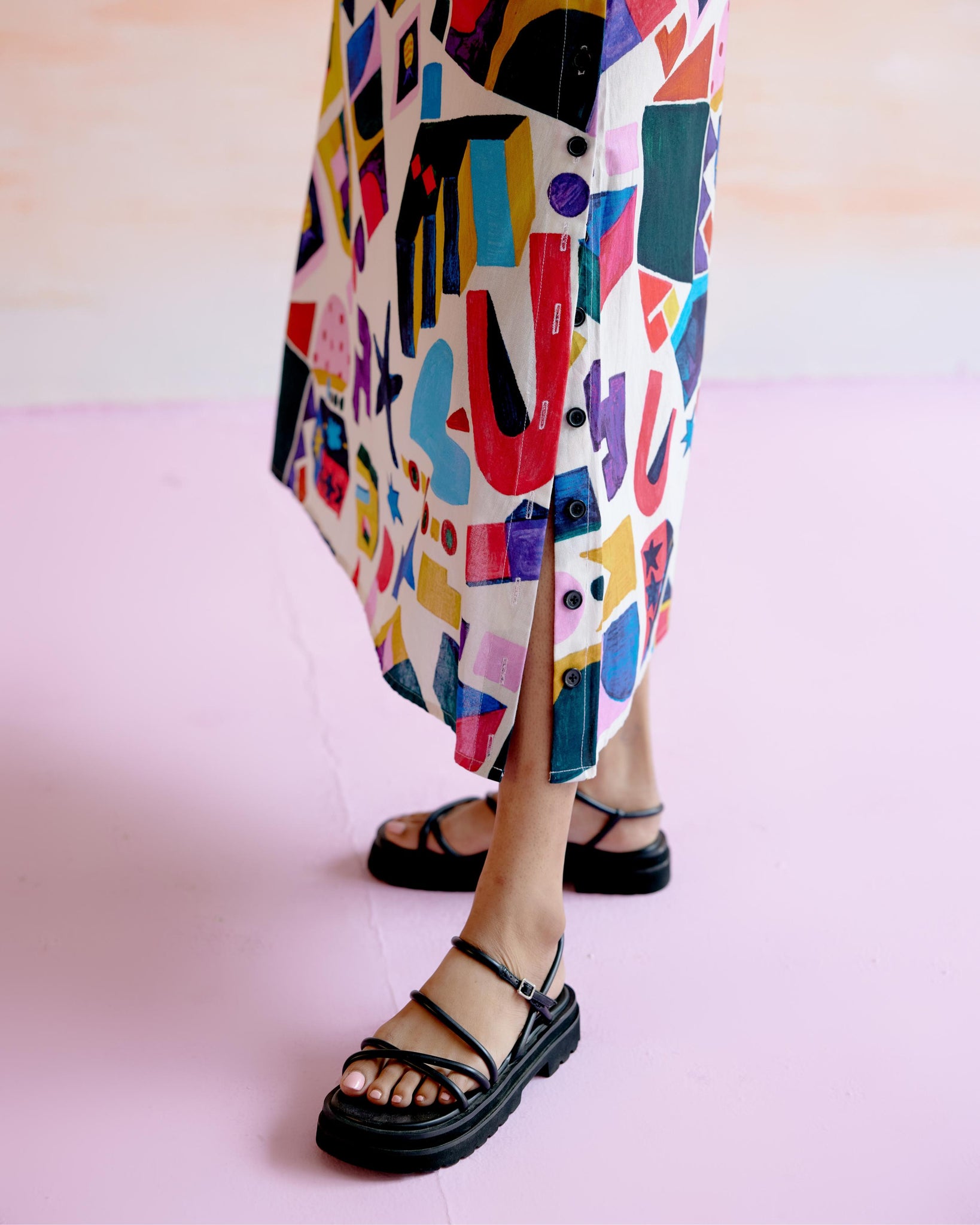 Kara Kaftan Dress in Arcade Print