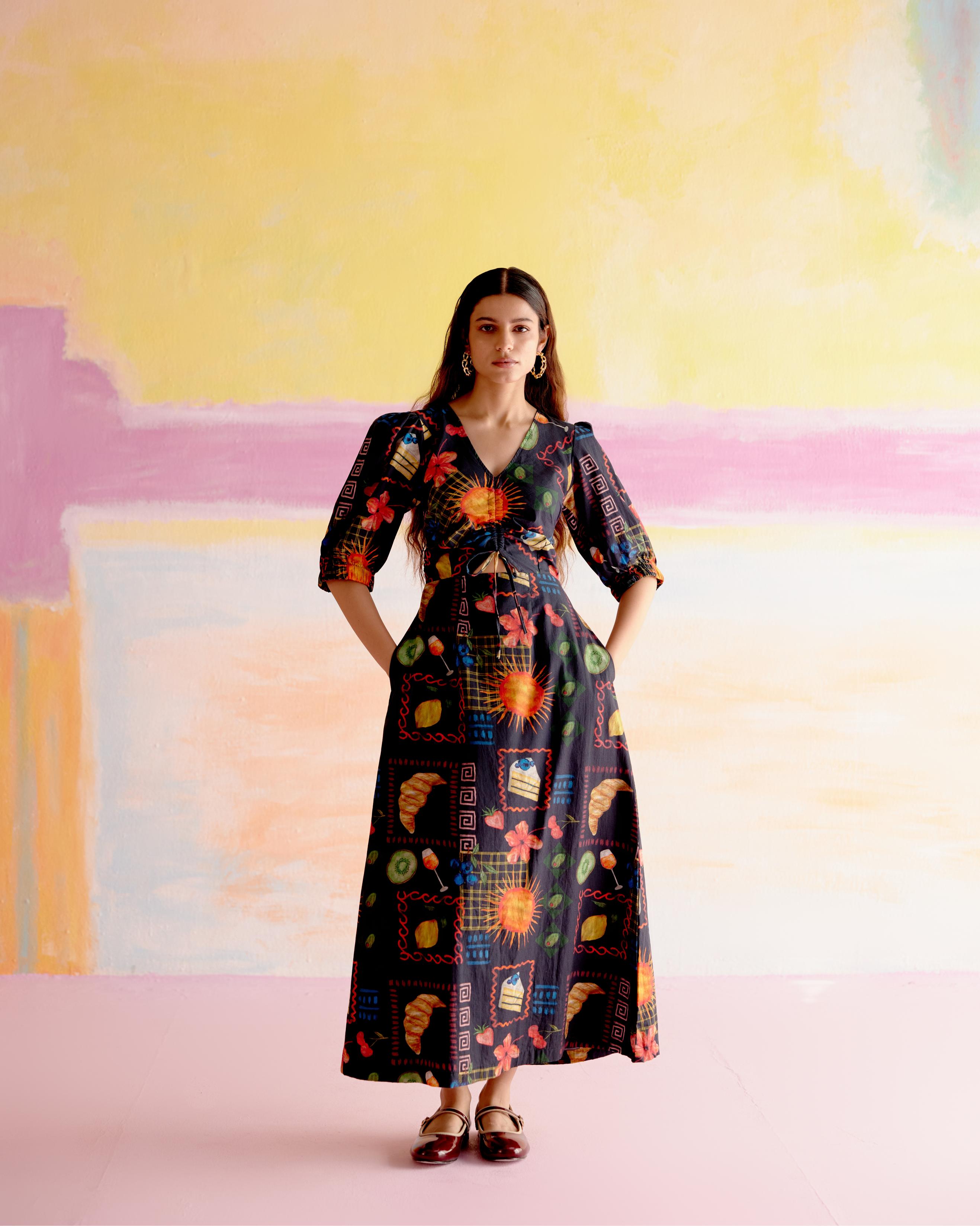 Paloma Midi Dress in Aloha Print – Happï Space