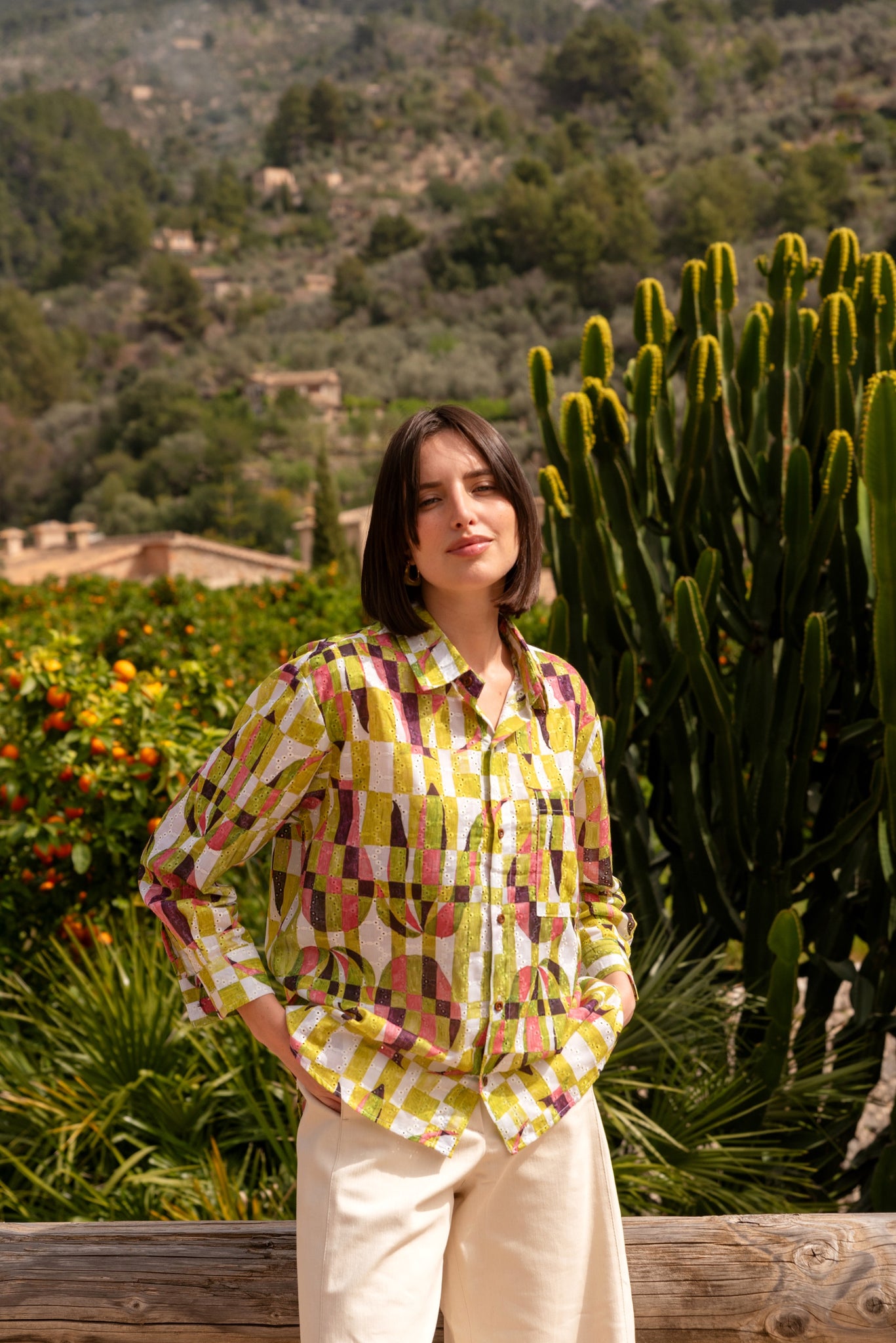 Florence Shirt in Moss Print