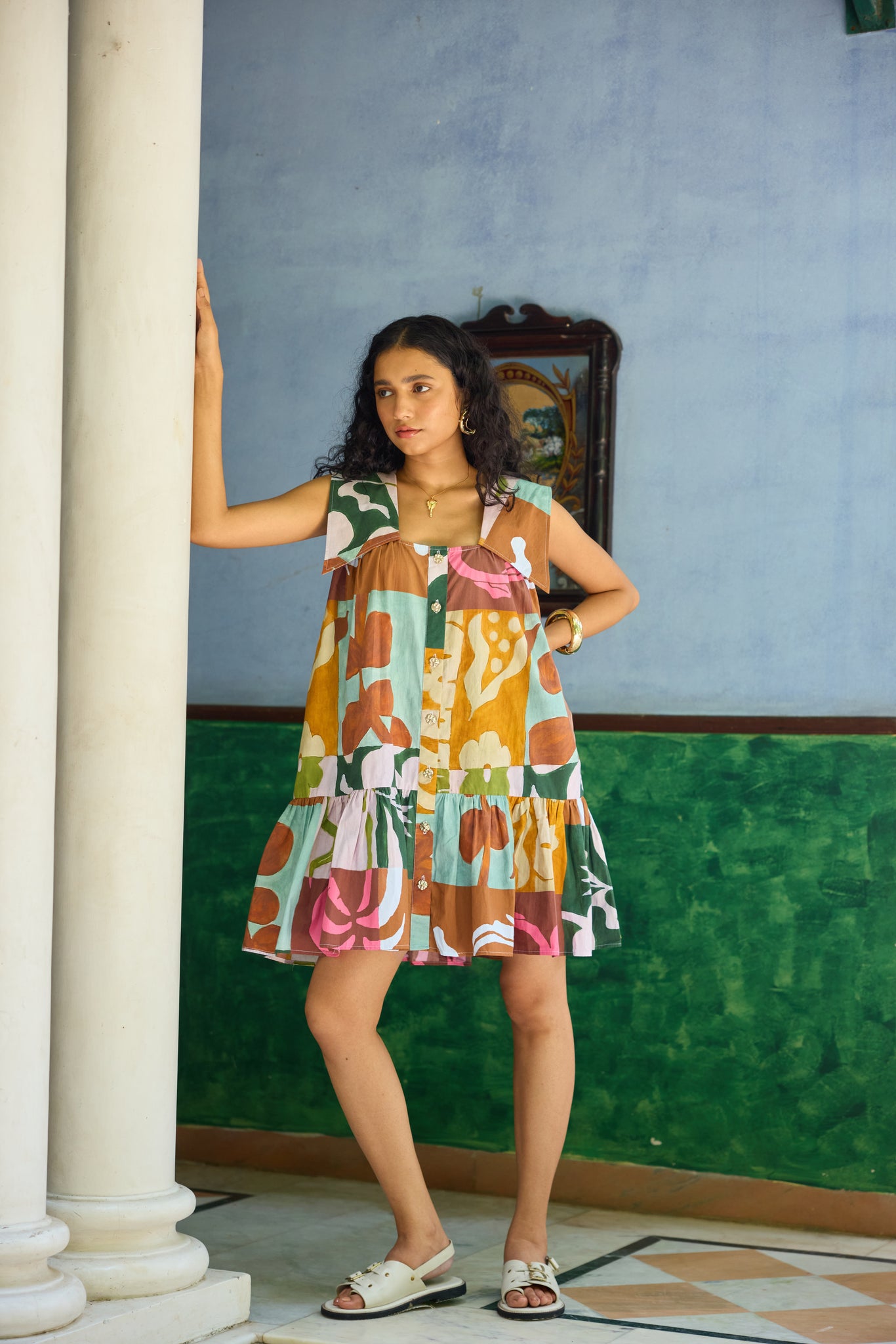 kai shift mini dress Mini Kai Ruffled Shift Dress