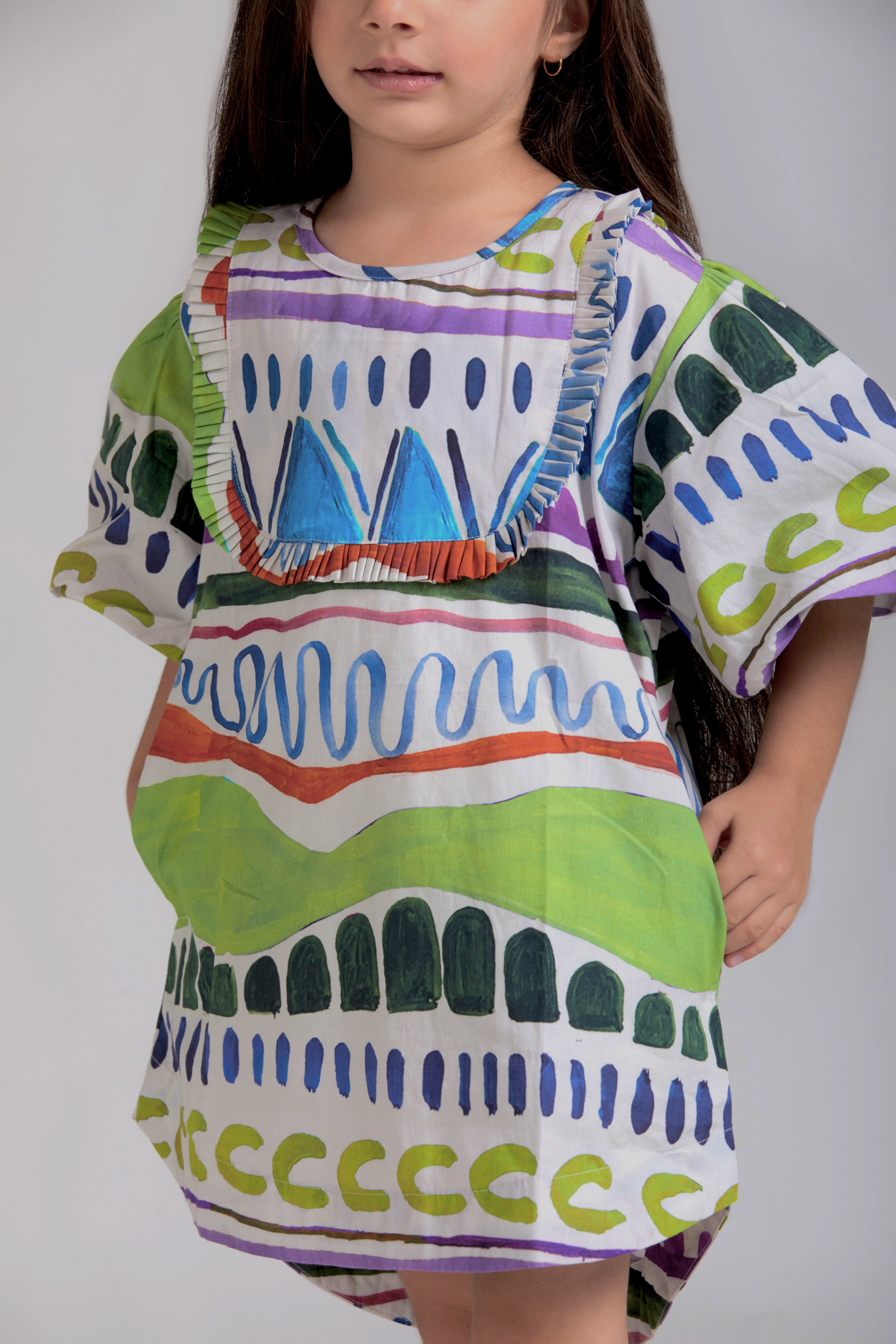 Lucy Dress in Trippy Tribe Print