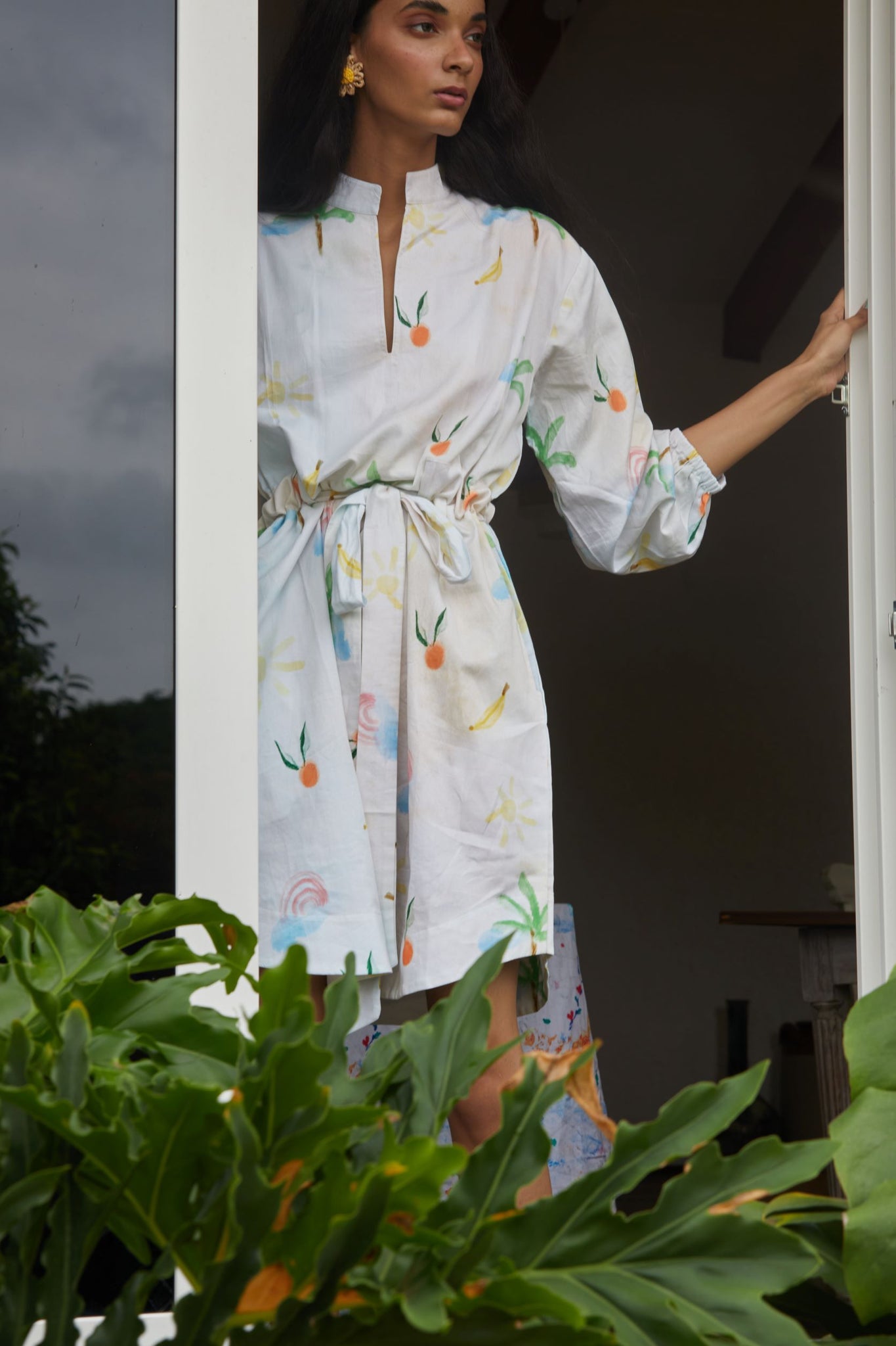 Aruba Tunic Dress in Palm Print