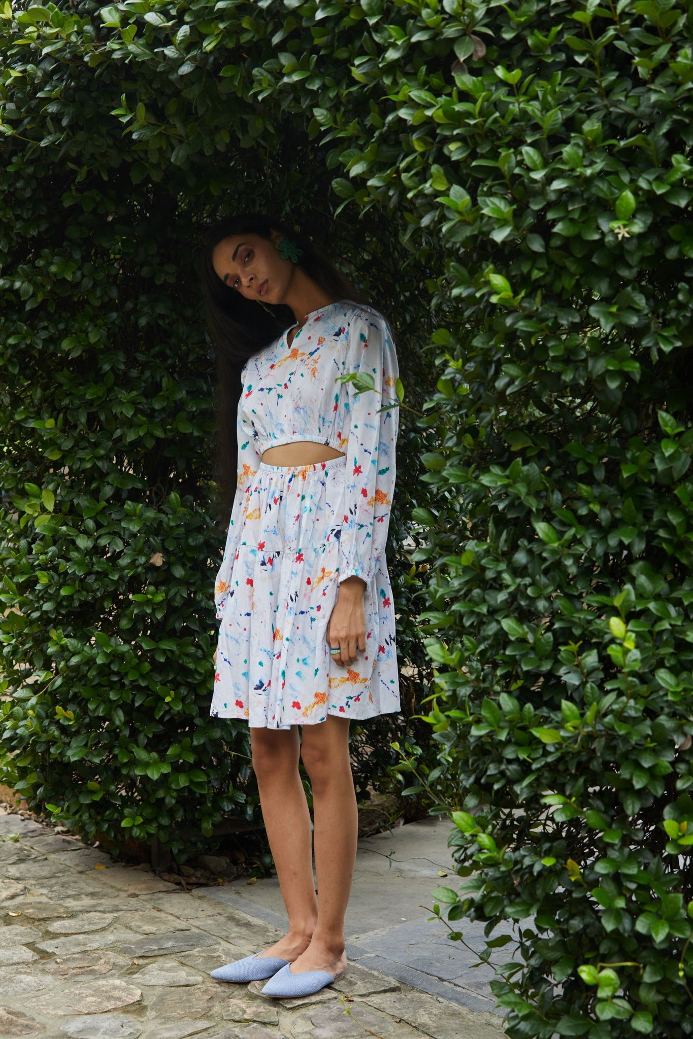 Hello Summer Reversible Dress In Dainty Floral Print